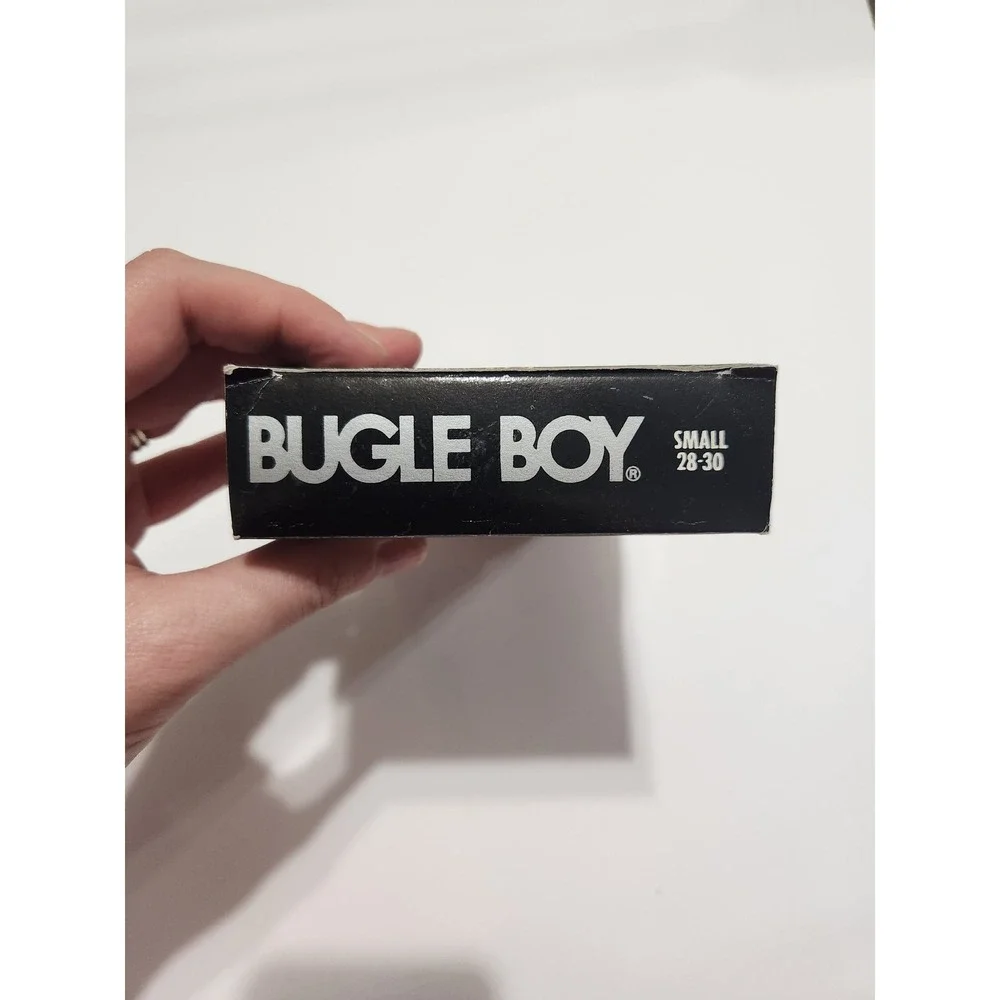 Bugle Boy‎ Briefs Black White Striped Wide Band Hip Vintage Small 28-30